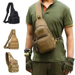 Militär axelväska Trekking Chest Sling Nylon ryggsäck för vandring utomhus camping fiske 240416