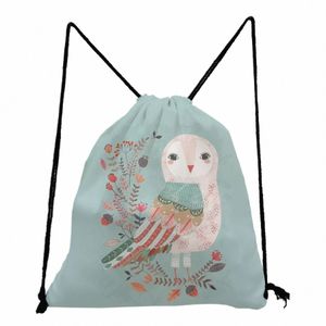 fr Bird Printing Drawstring Bags Teenager Girls Bookbag Daily Useful Eco Travel Backpack Big Capacity Unisex Soft Back Bags d64w#