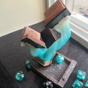 Magic Dice Tower Magic Book Dice Tower Collection Resin Statue Sculpture Decor For Rpg Dnd Player Kid Gift Home Table Ornament 240416