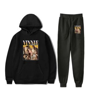 Vinnie Hacker Merch Tracksuit Set Men Casual Hoodies Sweatshirt+Sweatpants 2 Piece Set Male Pullover Fashion Streetwear Clothes