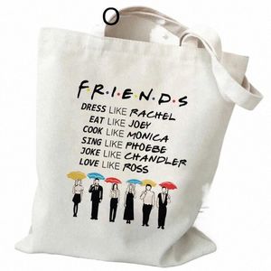 Friends tv show dükkan çantası bolsa geri dönüşüm çantası alışveriş dükkan çantası jüt ip sacolas h3cd#