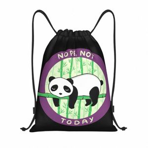 benutzerdefinierte Panda nicht heute Kordelbeutel zum Training von Yoga -Rucksäcken Frauen Männer Kawaii Animal Sports Gym Sackpack 458Q#