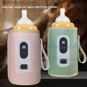 Flaskvärmare Sterilizers# 1PC Baby Bottle Heater Travel Cover Formel Vatten USB Outdoor Q240417