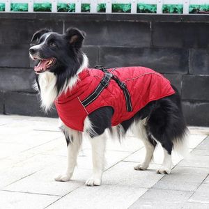 Dog Apparel Wholesale Pet Harness Jacket For Winter Clothes Golden Retriever Black Fleece Clothing Dogs Large Coat Red