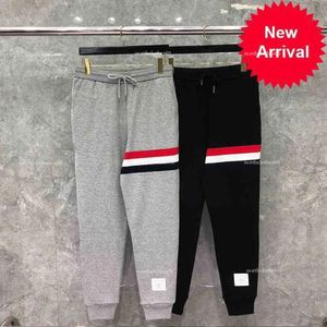 2021 Fashion Brand Tb Sweatpants Men Spring Pure Cotton Casual Sports Trousers Thick Fleece Striped Mens Jogger Track Pants