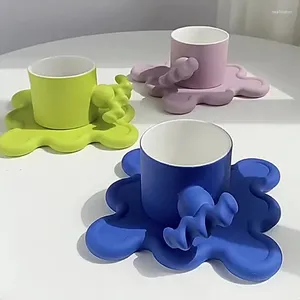 マグカップセラミックエスプレッソコーヒーカップティーミルククリエイティブバースデーギフト用の幾何学的な手作りの不規則カップの不規則なカップ