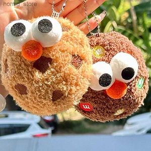 Pelive portachiavi di peluche Kawaii Little Cookie Peluga portachiavi Cine Creative Creative Student Borse Coppia Coppia Biscuit Keyring Gift Y240415