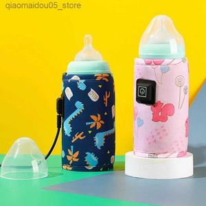 Bottle Warmers Sterilizers# Portable USB baby bottle heater travel milk heater baby bottle heater heating cap insulated food heater Q240416