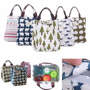 Carto Patter Sagn Cooler Bag Bento Picnic Muck Lunch Ctainer Mama's Bag/Pencil Box/Swork S36B#