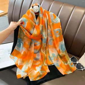 SCARPE BEACH Stoles Suncreen Summer Sumpi grandi scialli di seta Scarf Spring Foulard Fashion Fashion Wraps for Women Luxury Hijab