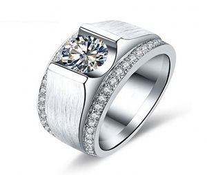 Mode smycken fina smycken solitär män ring 2ct cz preventons 925 sterling silver engagemang bröllop band ring6649573