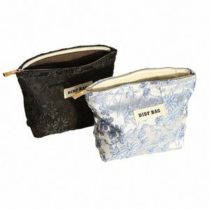 NEUE KLEINE KOSMETISCHE KOSMETIG BAG TRAGBLE BLAIGE BLUE Stickerei Mini Sanitär Serviette Aufbewahrungsbeutel Pendler Münzschlüsselbeutelkarte P146#