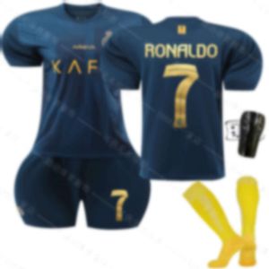 2324 al-nassr fcアウェイフットボールNo.7 C Ronaldo 10 Mane Gold Number Jersey Set