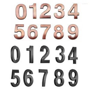 Dekorative Figuren 3D -Mailbox -Nummern außerhalb der selbstklebenden Adresse Haushaltszubehör Nummernschilder für Zimmer Häuser Büros
