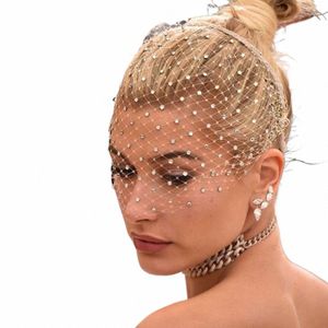 short Elegant Face Net Mask Headband Wedding Fascinator Bridal Face Veils Hair Accories Women Hair Hoop Birdcage Veil p2rj#