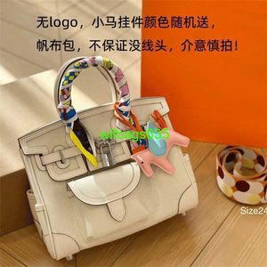 Cargo Totes Bk Cloth Handbag 2024 Springsummer New Canvas Platinum Bag Wide Shoulder Strap Handheld Crossbody Womens Bag Milk Shake White 25c have logo HBW30A