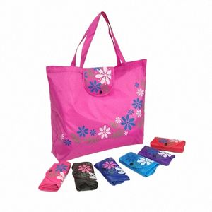 Folding Tote Shop Bag Women Men Casual Eco återanvändbar butik FR Butt Pouch Case Travel Solid Handbag Shopper Väskor 938a#
