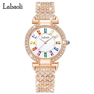 Ny Womens Color Diamond Watch Explosive Diamond Inlaid Light Luxury Watch Fashion Waterproof Watch