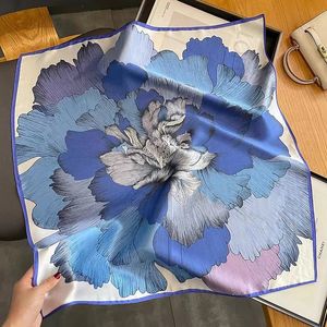 Women Small 100% Pure Silk Scarf 53cm Square Fashion Print Scarves Neck Hair Hand Wrist Bandana Skinny Tie Shawls Luxury 240416