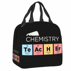 chemistry Teacher Periodic Table Insulated Lunch Tote Bag for Kid Science Lab Tech Portable Thermal Cooler Food Lunch Box School s48M#