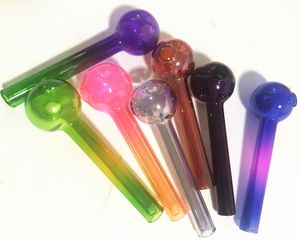 Bunte dicke rauchende Pyrex -Glasöl -Brennerrohre 10 cm 4 Zoll Röhrchen Wachs Brennen Rohr für Wasser Bong Shisha Dab Rigs