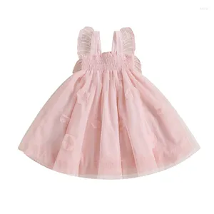 Flickklänningar Little Girls Princess Dress Butterfly Wing Mesh Tulle Casual Summer A-Line For Beach Party Cute