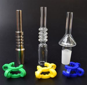 10mm 14mm 18mm 19mm Quartz Tip Titanium Tip for Mini NC Kits With Plastic Keck Clips Quartz Banger Nail Titanium Nail3934621