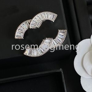 Inlay Crystal Brooch Women Men Designer Brooch Pins Brand Letter Brooches High-end Copper 18k Gold Plated Never Fading Jewelry Rhinestone Pin Marry Christmas Gift