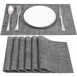 Tischmatten rund moderne 4pcs placemat PVC gewebt waschbarer Nicht -Schlupf -Hitze für die Küchenessen essen