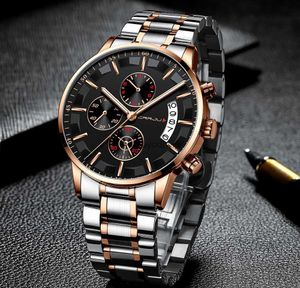 Top Brand CRRJU Luxury Men Fashion Business Watches Mens Quartz Date Clock Man Stainless Steel Wrist Watch reloj hombre