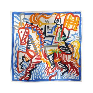 Luxury Vintage Square horse Print Silk Scarf for Women Twill H Shawls Foulard Femme Carriage Pattern Large Scarves h silk men Square bandeau Wholesale 90*90cm