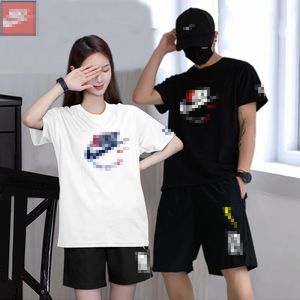 2024 New Summer Men's Sports Set Casual Fitness Jogging Basketball Fashion Camiseta de manga curta + shorts 2 conjuntos