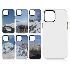 Sublimation Phone Case 3D TPU+PC Beschichtete Hüllen 2 in 1 Hitzeübertragung Mobile Deckung für iPhone 12 Pro Max Mini