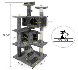 52quot Cat Tree Activity Tower Pet Kitty Furniture with Scratching Posts dders64313224544611