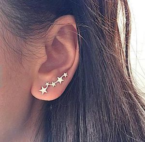 Moon Star Ear Tırmanıcı Tiny Star Moon Stud Cüping Küpe Günlük Genç Anneler Günü Gök Doğum Günü Hediye Takı Küpe1587835