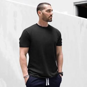 Büyük Boy Yaz Erkek ve Kadın T-Shirts% 100 Pamuklu Sıradan Spor Sade T-Shirt Base Gömlek Nefes Alabilir Tops 190gsm 240408