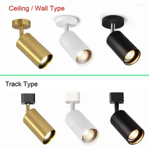 Wall Lamps Golden Vintage Industrial Sconce Light GU10 Black White Surface Mounted Rotatable Ceiling Track Bedroom Store Aisle Fixture