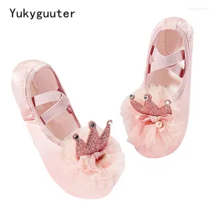 Dance Shoes Girls Ballet Crown Silk Soft Sole Slippers Children Practise Ballerina Woman Gymnastics