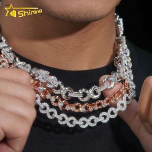 Ny moderappare smycken 8mm 10mm 13mm 925 Sterling Silver VVS Moissanite Diamond Hip Hop Necklace Cuban Chain Tennis ChainDesigner Jewelry