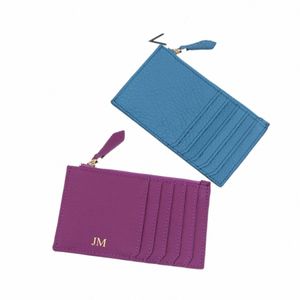 custom Letters Genuine Leather Zipper Card Holder Mini Short Women Wallet Korean Japan Mey Bag Lady Coin Purse U6Vn#