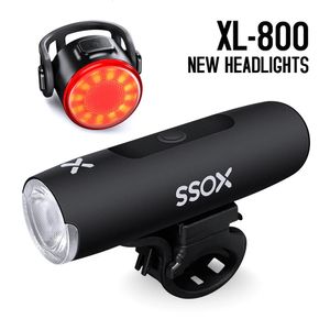 Xoss XL-800 Bike Light Scheinwerfer wasserdichte USB-wiederaufladbare Straßenradlampenrad-Aluminium Ultralight Taschenlampe 240407