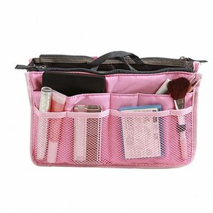 1pc-organizer Insert Women Storage Bag Nyl Travel Insert Organizer Handväska Purse Stor foder Makeup Cosmetic Bag Tote Pouch 22D1#