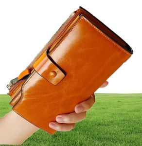 Vintage xury Women Wallets Genuine Leather Long Zipper Ctch Purse Large Capacity Card Holder Wallet64556857934279