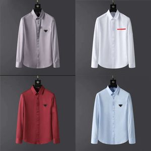 Designer di moda camicie casual camicie di qualità business magliette classiche camicia a maniche lunghe lettere a colore solido badge primaverile decorazione autunnale size camicetta