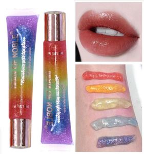 Rainbow Tasty Sugar Lip Gloss Glitter Lip Gloss Oil Sexig söt frukt Shiny Liquid Lipstick Fuktare5985936