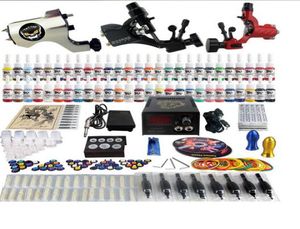 Factory Complete Tattoo Kit 3 Protelas de máquinas rotativas Pro 54 tintas Fonte de alimentação Anegada Grips Tk3556777267