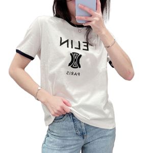 Nya kvinnor o-hals kort ärm färgblock bokstaven utskrift sommar deserer t-shirts tees sml