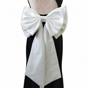 Separata kvinnor Accory Bow Big White Satin Party Wedding Formal Party Bow Decorat DIY 118H#