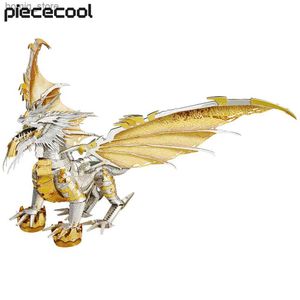 3D Puzzles Kits de construção de modelos LateCool Glorystrom Dragon Puzzle 3D Metal Jigsaw for Kids Brain Teaser Diy Toys Home Decoration Y240415