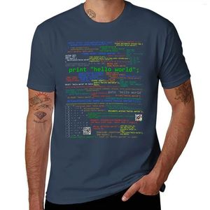 Men's T Shirts Hello World - Many Programming Languages (dark) T-Shirt Blank Graphic Shirt Kawaii Clothes Men